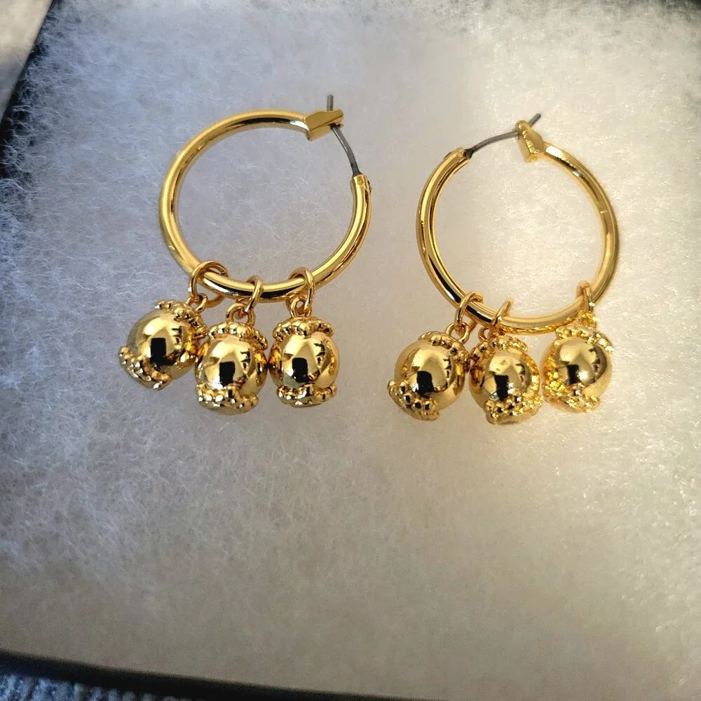 Three's A Charm Hoop Earrings NWOT